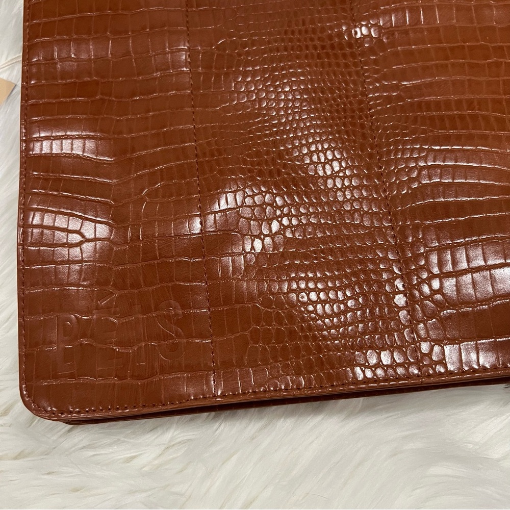 BEIS Tan Crocodile-Embossed Crossbody Tote NWT - Picture 3 of 9
